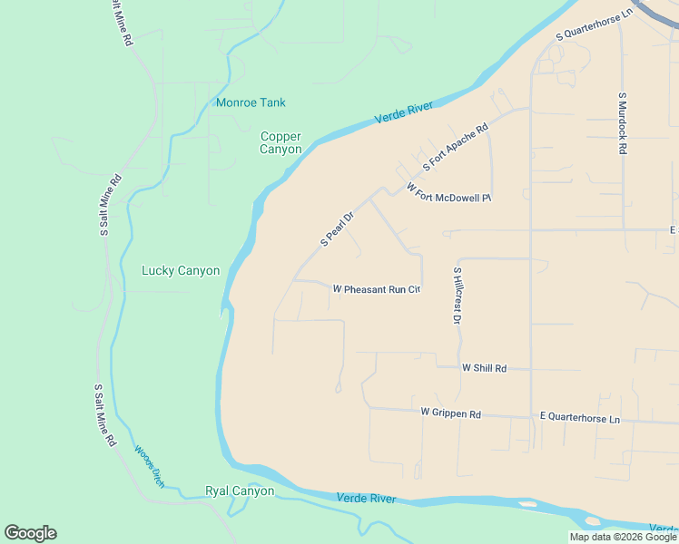 map of restaurants, bars, coffee shops, grocery stores, and more near 552 West Pheasant Run Circle in Camp Verde