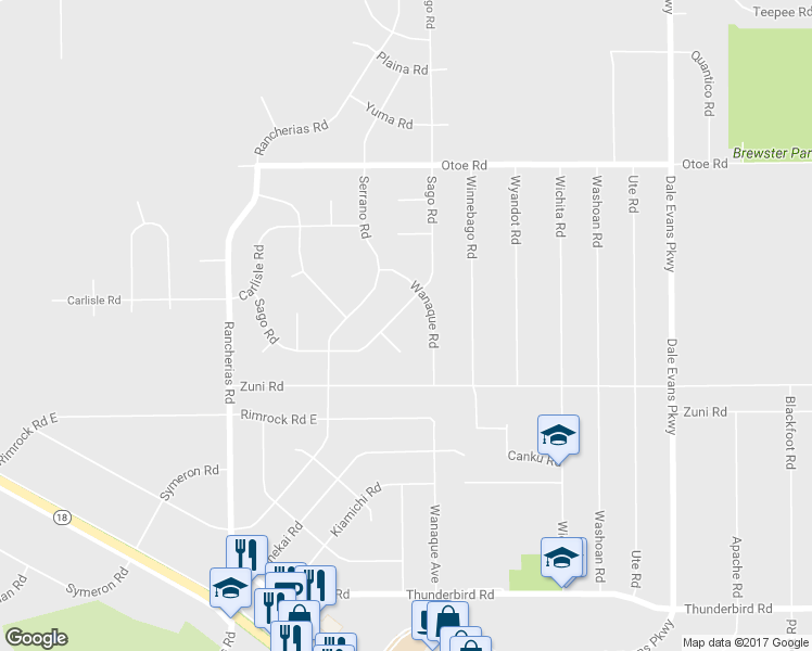 map of restaurants, bars, coffee shops, grocery stores, and more near 15819 Sago Road in Apple Valley