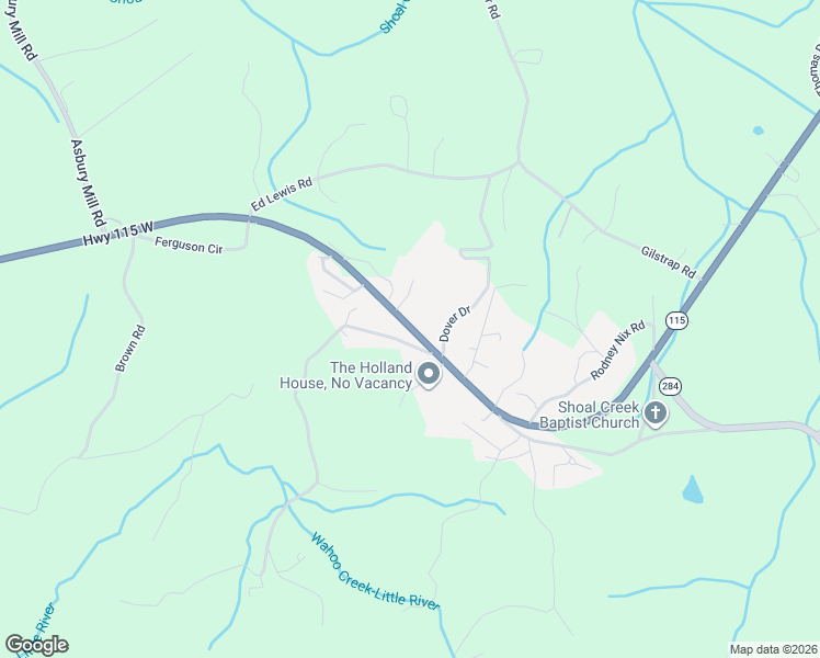 map of restaurants, bars, coffee shops, grocery stores, and more near 6451 Dahlonega Highway in Cleveland