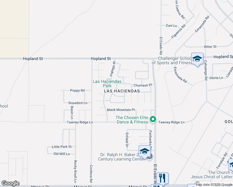 map of restaurants, bars, coffee shops, grocery stores, and more near 14342 Lorado Way in Victorville