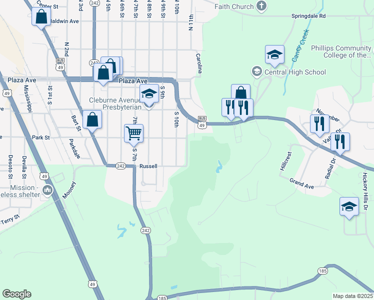 map of restaurants, bars, coffee shops, grocery stores, and more near 321 Saint Andrews Terrace in Phillips County