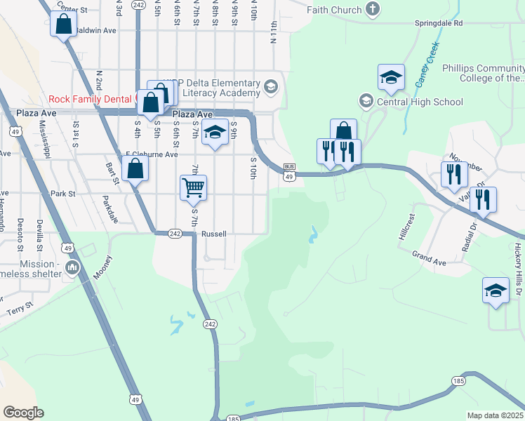 map of restaurants, bars, coffee shops, grocery stores, and more near 321 Saint Andrews Terrace in Phillips County
