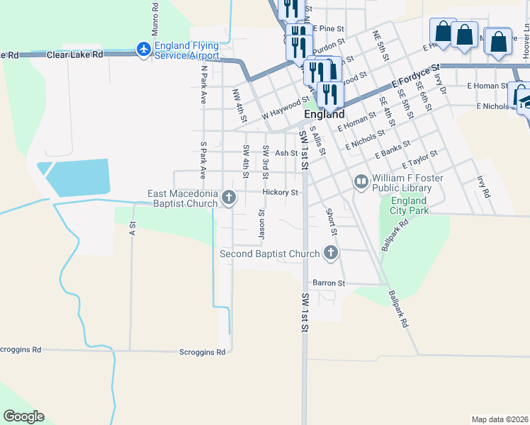 map of restaurants, bars, coffee shops, grocery stores, and more near 101 Jason Street in England