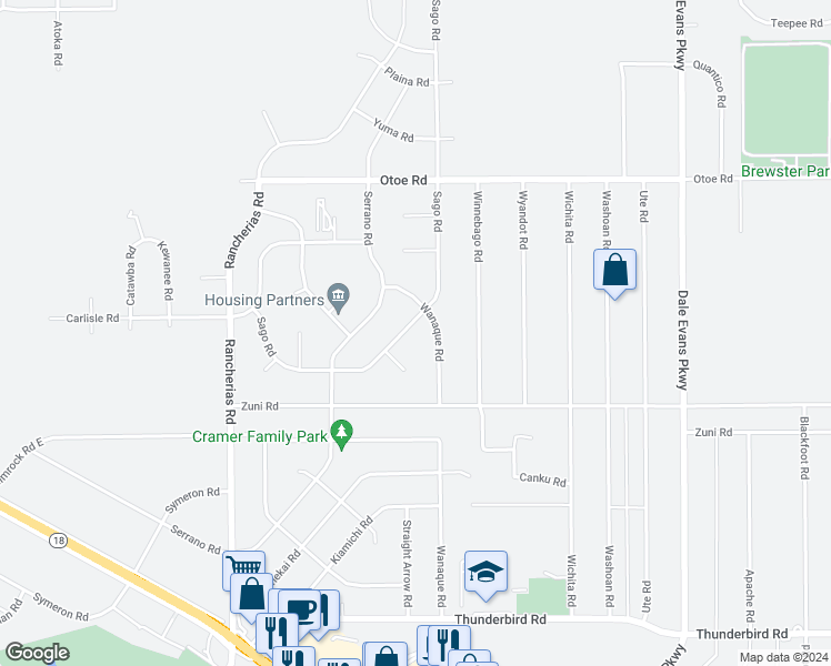 map of restaurants, bars, coffee shops, grocery stores, and more near 15833 Sago Road in Apple Valley