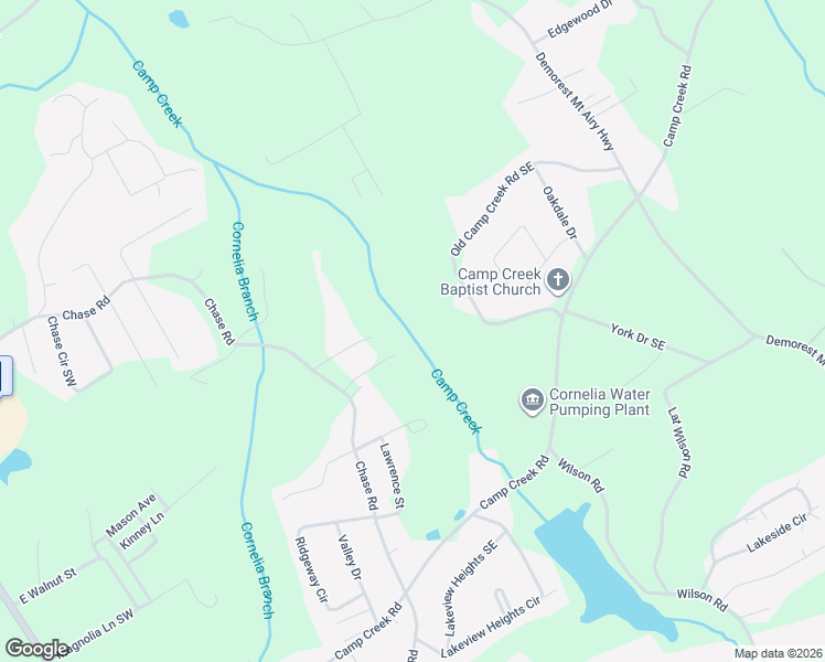 map of restaurants, bars, coffee shops, grocery stores, and more near 127-175 McAllister Road Southeast in Cornelia