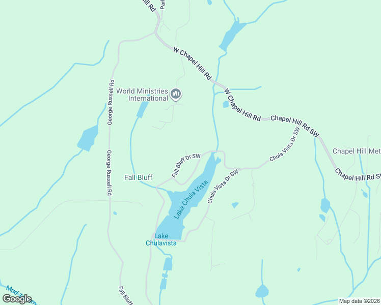 map of restaurants, bars, coffee shops, grocery stores, and more near 3805 Fall Bluff Drive Southwest in Decatur