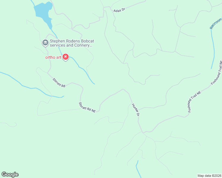 map of restaurants, bars, coffee shops, grocery stores, and more near 1155 Stirratt Road Northeast in Ranger