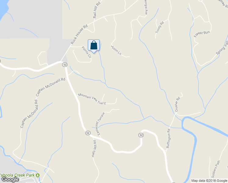 map of restaurants, bars, coffee shops, grocery stores, and more near 385 Mountain View Trail East in Dahlonega