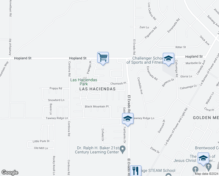 map of restaurants, bars, coffee shops, grocery stores, and more near 14428 Sweetgrass Place in Victorville