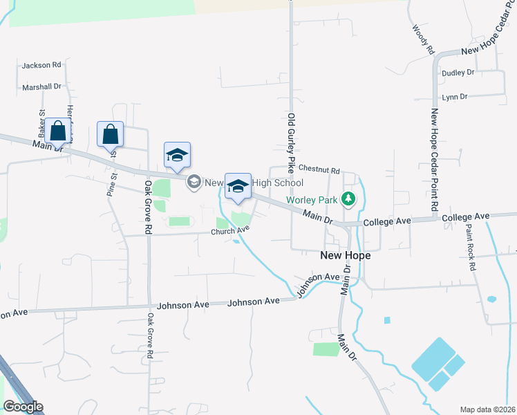 map of restaurants, bars, coffee shops, grocery stores, and more near 131 Church Avenue in New Hope