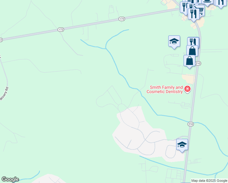 map of restaurants, bars, coffee shops, grocery stores, and more near 715 Ellabond Street in Sneads Ferry
