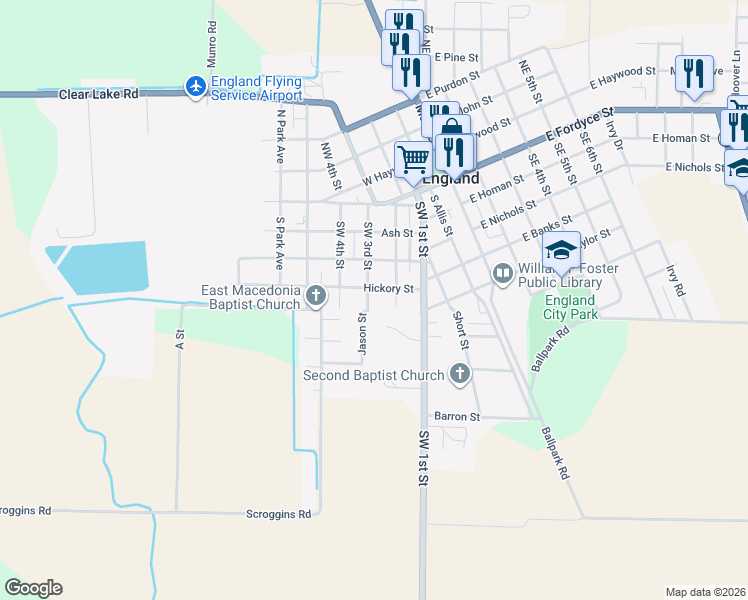 map of restaurants, bars, coffee shops, grocery stores, and more near 101 Jason Street in England