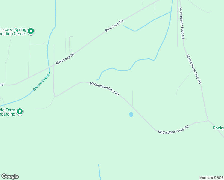 map of restaurants, bars, coffee shops, grocery stores, and more near McCutcheon Loop Road in Laceys Spring