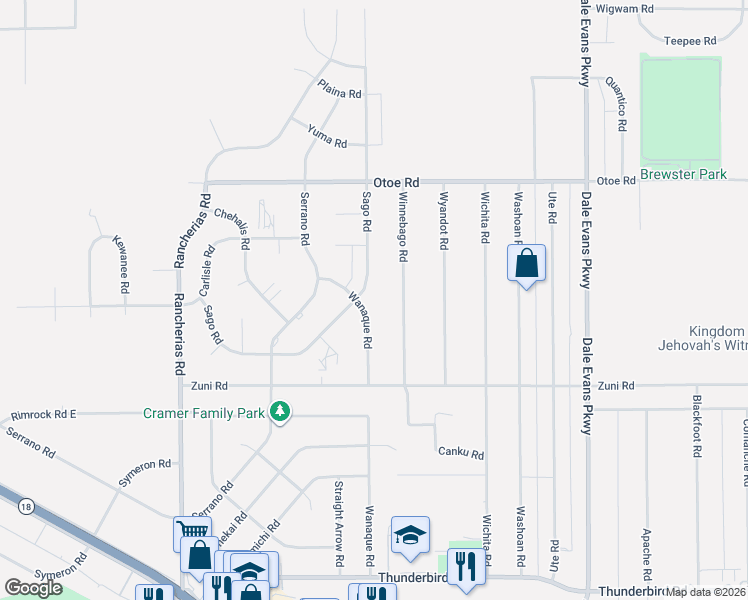 map of restaurants, bars, coffee shops, grocery stores, and more near 15909 Sago Road in Apple Valley