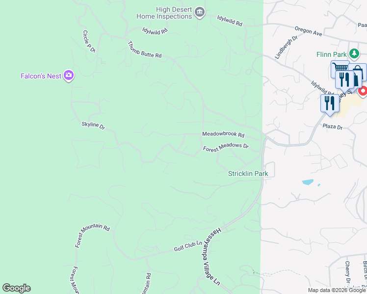 map of restaurants, bars, coffee shops, grocery stores, and more near 1909 Meadowbrook Road in Prescott