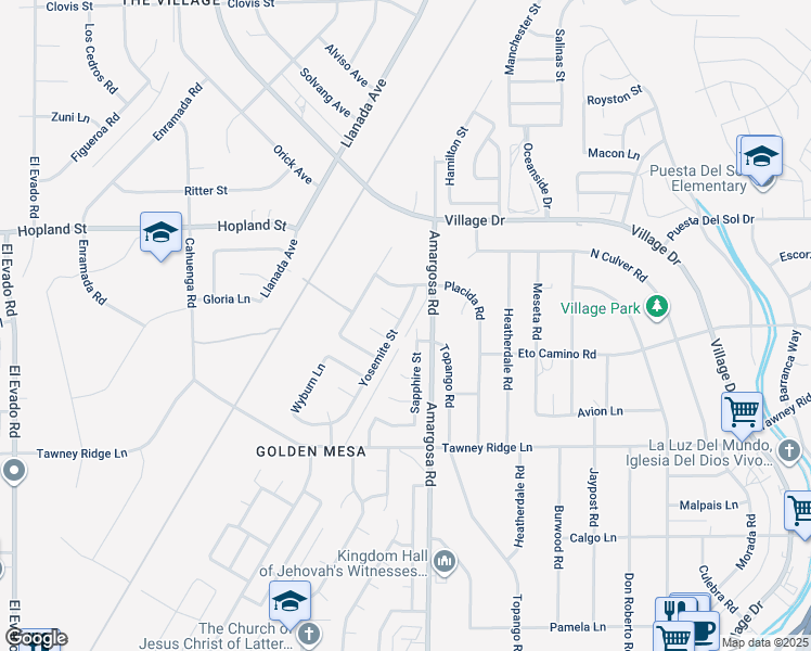 map of restaurants, bars, coffee shops, grocery stores, and more near 15176 Sheridan Court in Victorville