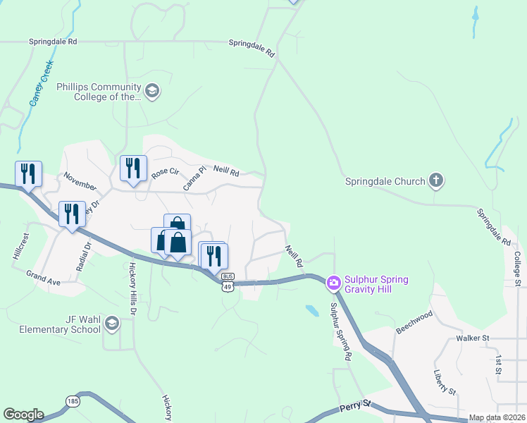 map of restaurants, bars, coffee shops, grocery stores, and more near 208 Neill Road in Helena-West Helena