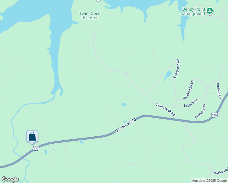 map of restaurants, bars, coffee shops, grocery stores, and more near 50 Hummingbird Lane in Mount Ida