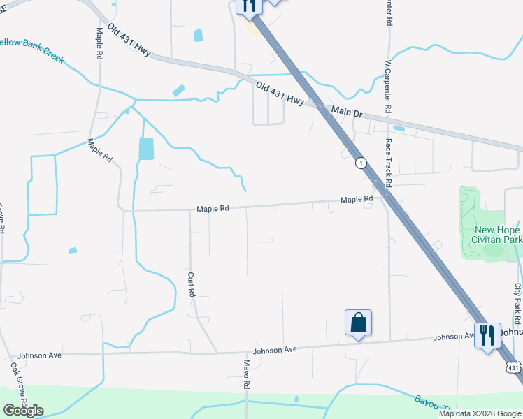 map of restaurants, bars, coffee shops, grocery stores, and more near 630 Maple Road in New Hope