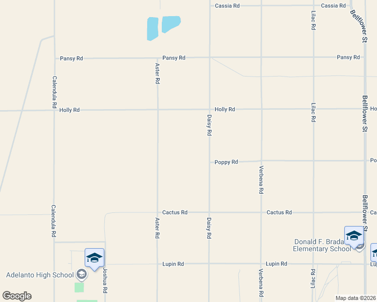 map of restaurants, bars, coffee shops, grocery stores, and more near Daisy Road in Adelanto