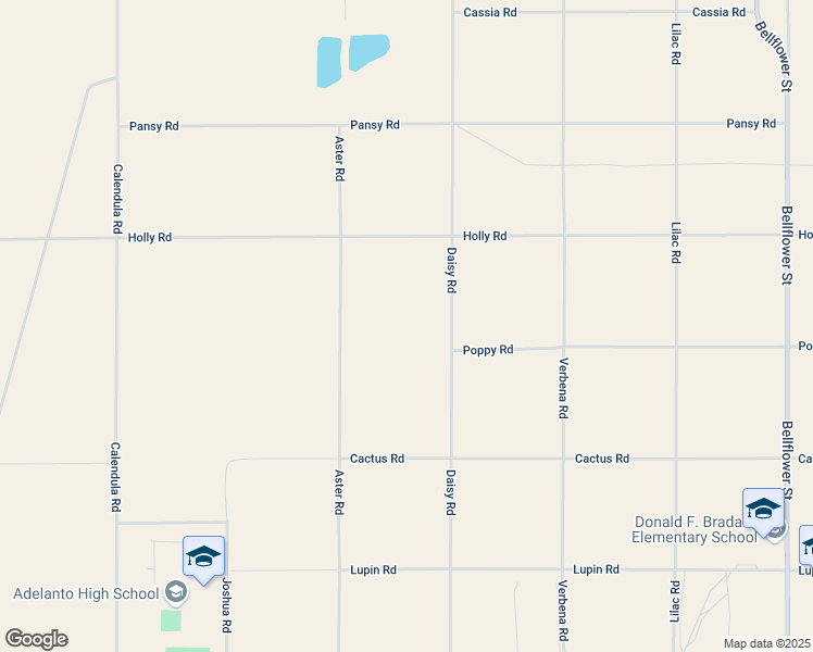 map of restaurants, bars, coffee shops, grocery stores, and more near Poppy Road in Adelanto