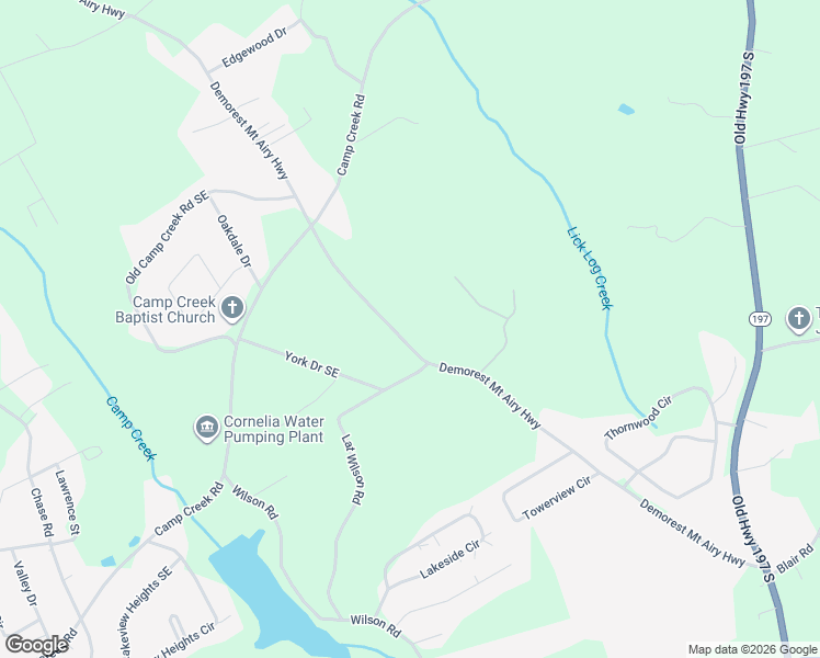 map of restaurants, bars, coffee shops, grocery stores, and more near 1121 Demorest Mount Airy Highway in Mount Airy