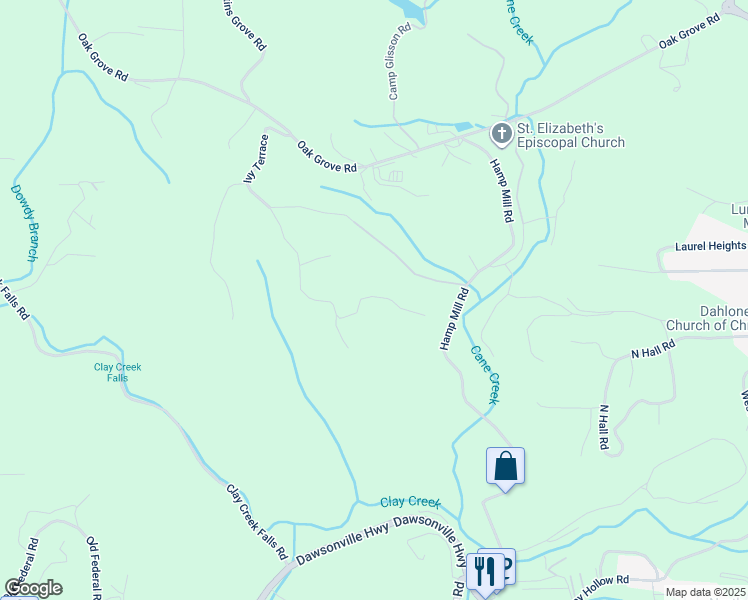 map of restaurants, bars, coffee shops, grocery stores, and more near 120 Bear Ridge Road in Dahlonega