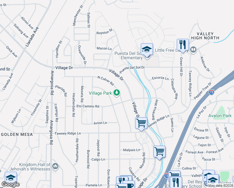 map of restaurants, bars, coffee shops, grocery stores, and more near 15942 North Culver Road in Victorville