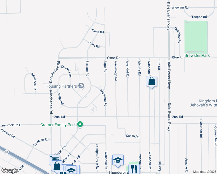 map of restaurants, bars, coffee shops, grocery stores, and more near 15909 Sago Road in Apple Valley