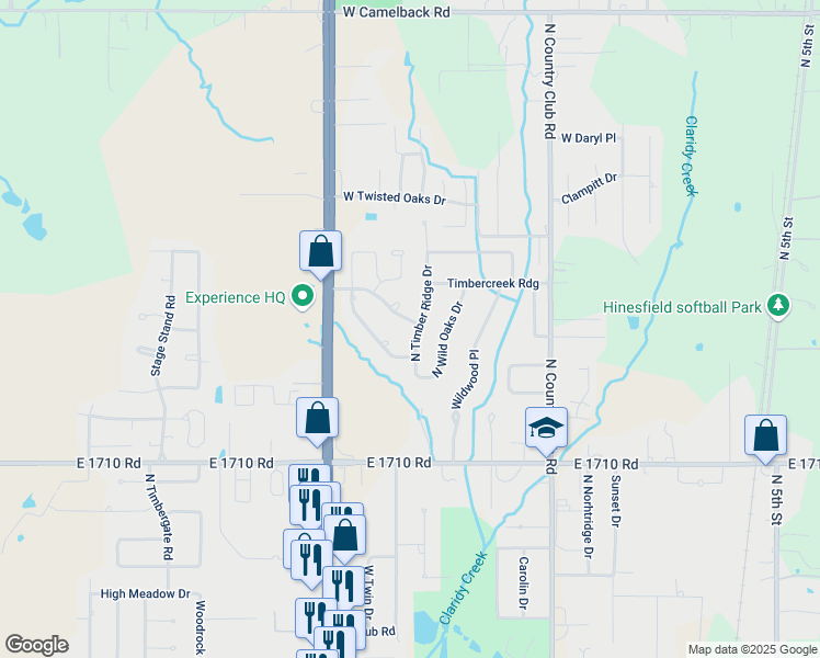 map of restaurants, bars, coffee shops, grocery stores, and more near 2817 Timber Ridge Drive in Duncan