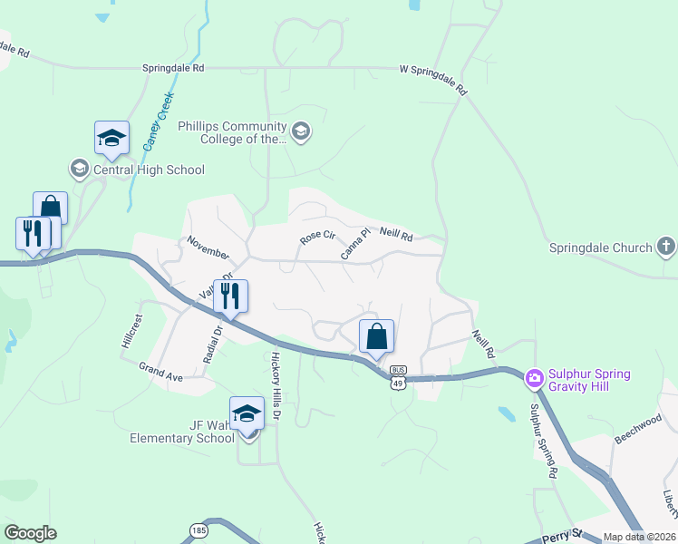 map of restaurants, bars, coffee shops, grocery stores, and more near 101 Ivy Circle in Helena-West Helena