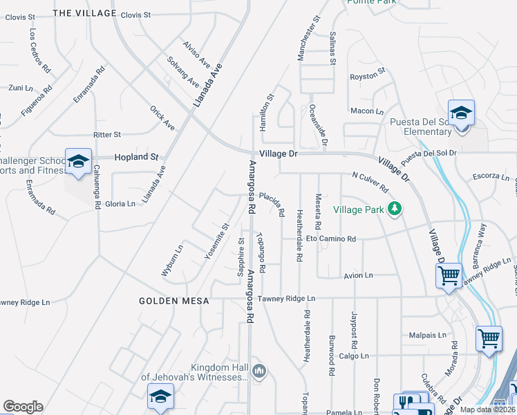 map of restaurants, bars, coffee shops, grocery stores, and more near 15947 Amargosa Road in Victorville
