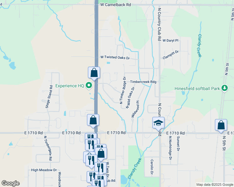 map of restaurants, bars, coffee shops, grocery stores, and more near 2817 Timber Ridge Drive in Duncan