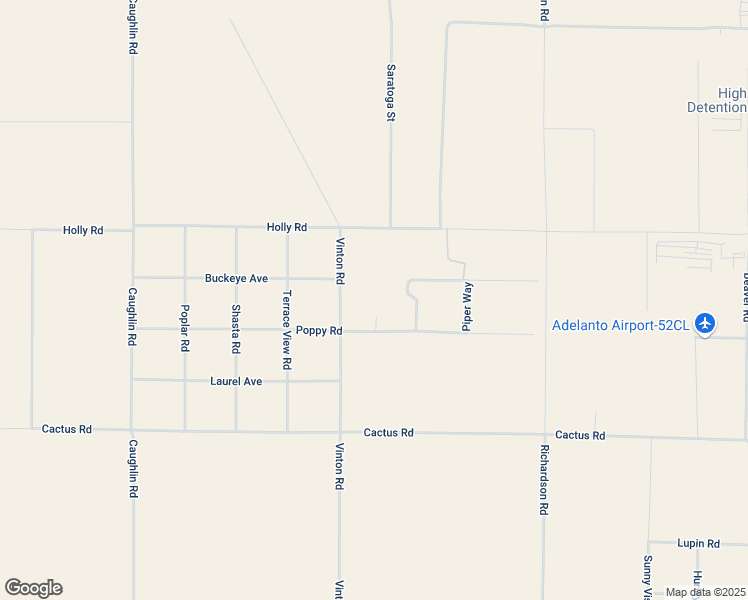 map of restaurants, bars, coffee shops, grocery stores, and more near Poppy Road in Adelanto