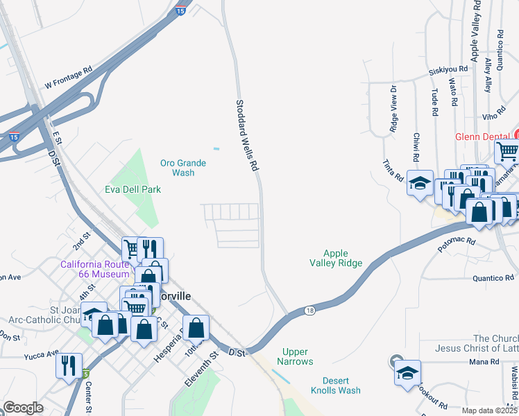 map of restaurants, bars, coffee shops, grocery stores, and more near in Victorville