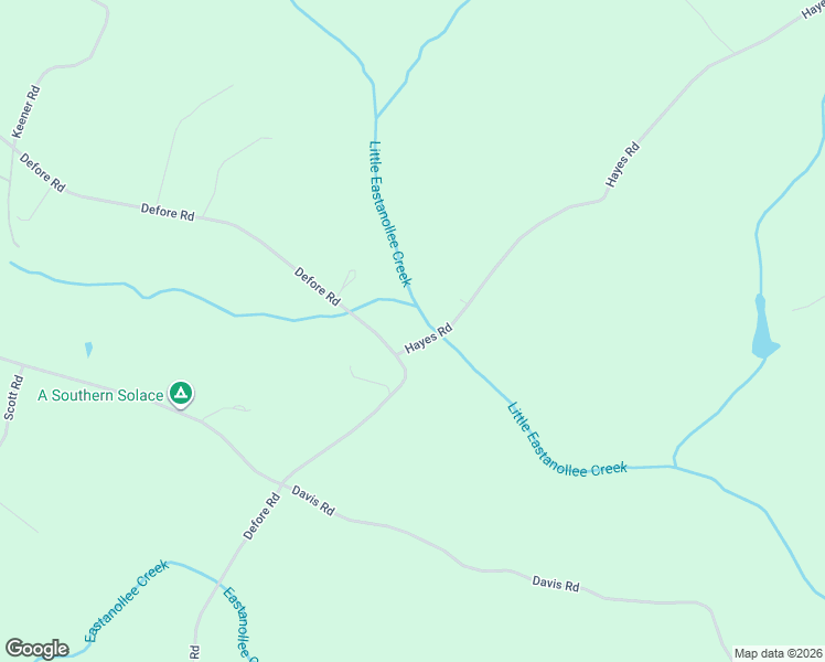 map of restaurants, bars, coffee shops, grocery stores, and more near 7690 Hayes Road in Toccoa