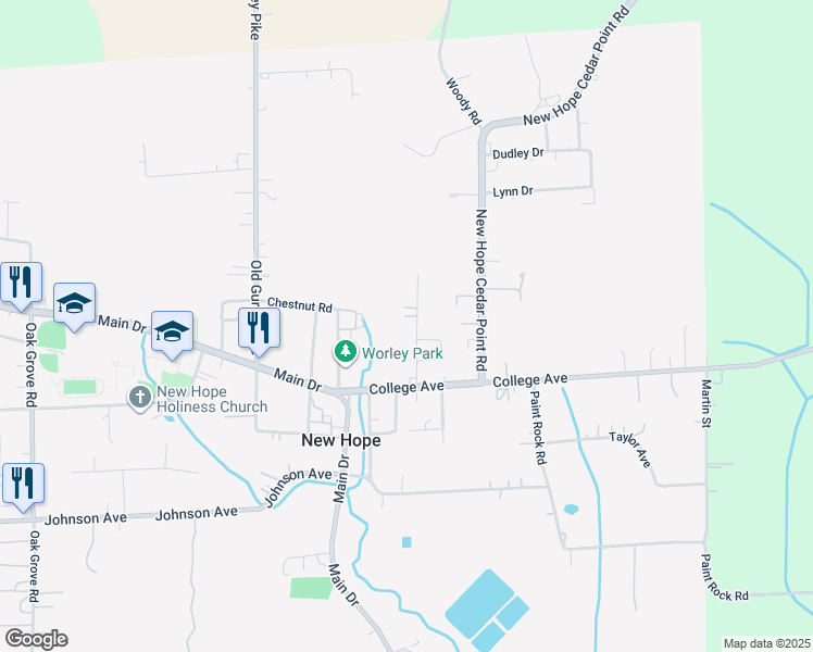 map of restaurants, bars, coffee shops, grocery stores, and more near 148 Paseur Street in New Hope