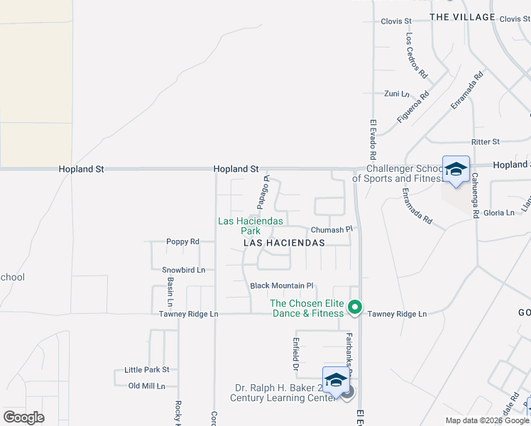 map of restaurants, bars, coffee shops, grocery stores, and more near 16005 Papago Place in Victorville