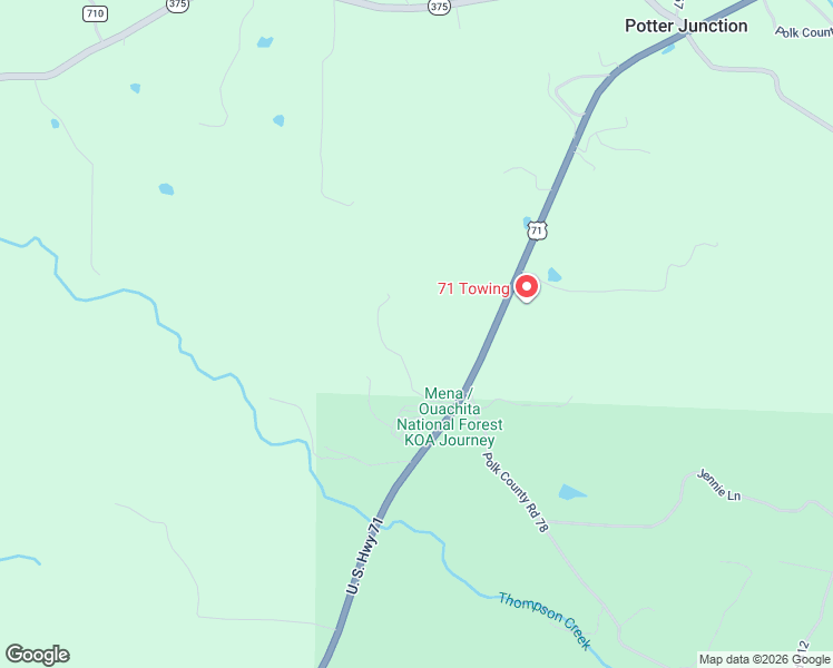 map of restaurants, bars, coffee shops, grocery stores, and more near 128 Pioneer Lane in Mena