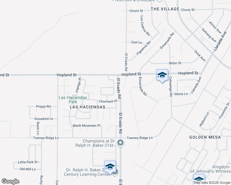 map of restaurants, bars, coffee shops, grocery stores, and more near 16029 White Mountain Place in Victorville