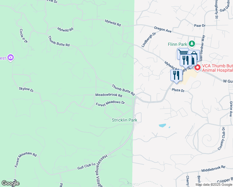 map of restaurants, bars, coffee shops, grocery stores, and more near 1808 Meadowbrook Road in Prescott