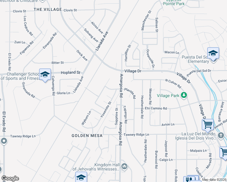 map of restaurants, bars, coffee shops, grocery stores, and more near 15992 Yosemite Street in Victorville