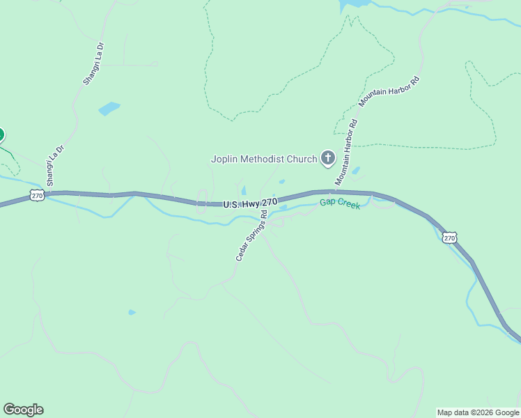 map of restaurants, bars, coffee shops, grocery stores, and more near 19 Cedar Springs Road in Mount Ida