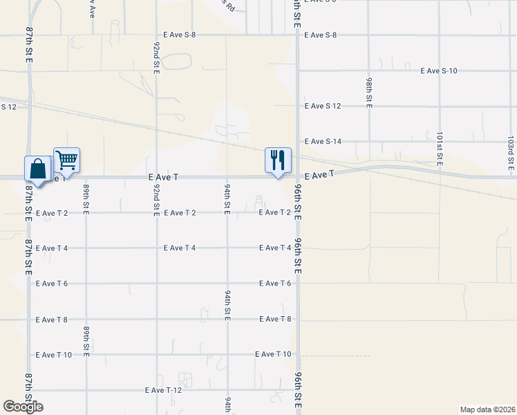 map of restaurants, bars, coffee shops, grocery stores, and more near 9459 East Avenue T 2 in Littlerock