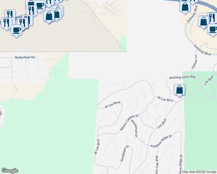 map of restaurants, bars, coffee shops, grocery stores, and more near 2700 Whispering Way Circle in Prescott