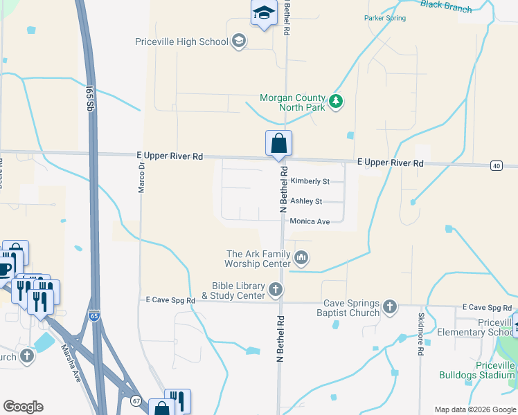 map of restaurants, bars, coffee shops, grocery stores, and more near Buckeye Lane in Decatur