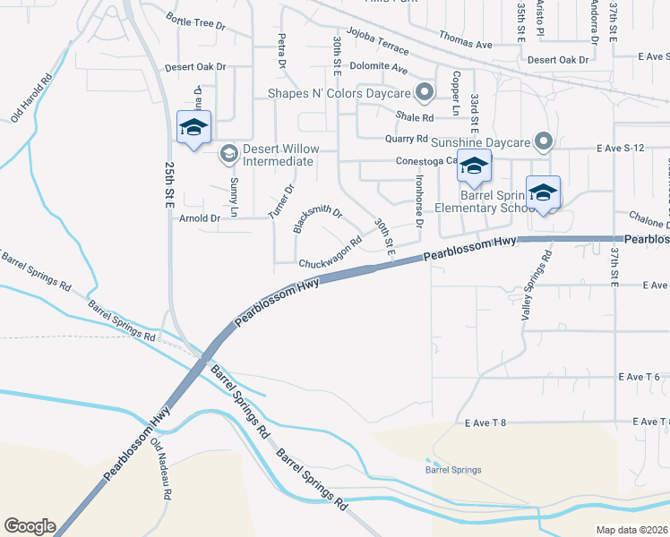 map of restaurants, bars, coffee shops, grocery stores, and more near 2817 Chuckwagon Road in Palmdale