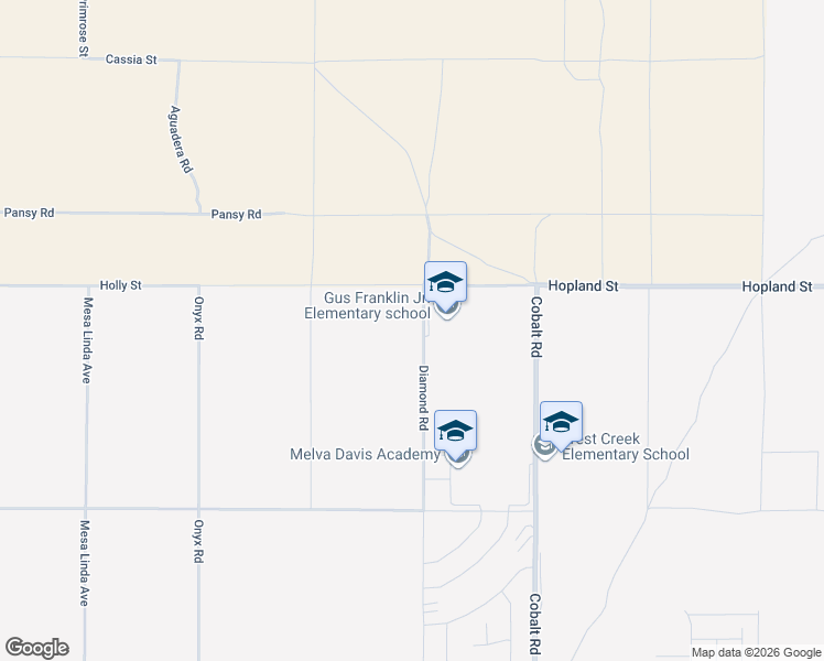 map of restaurants, bars, coffee shops, grocery stores, and more near Diamond Road in Victorville