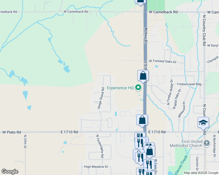 map of restaurants, bars, coffee shops, grocery stores, and more near 3102 Stagestand in Duncan