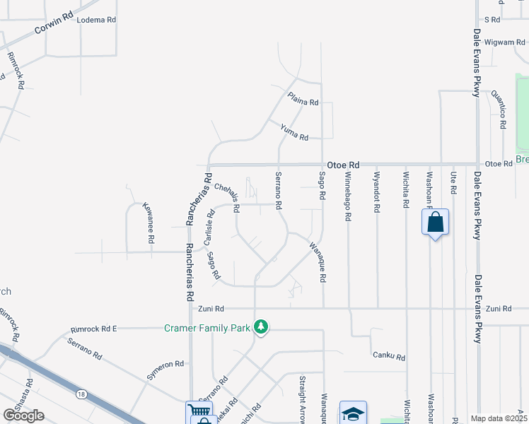 map of restaurants, bars, coffee shops, grocery stores, and more near 20305 Carlisle Road in Apple Valley